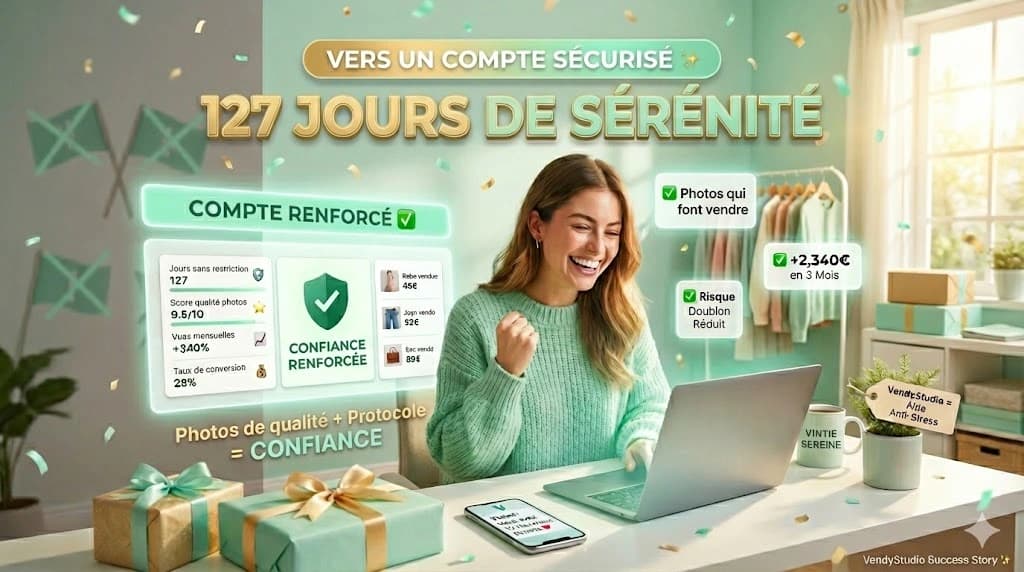 Success story : vendeur Vinted avec compte protégé grùce aux bonnes pratiques et photos de qualité