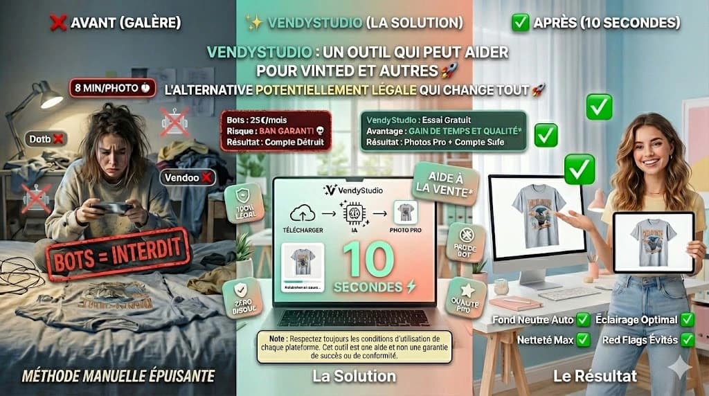 VendyStudio : génération de photos professionnelles par IA en 10 secondes, sans bot