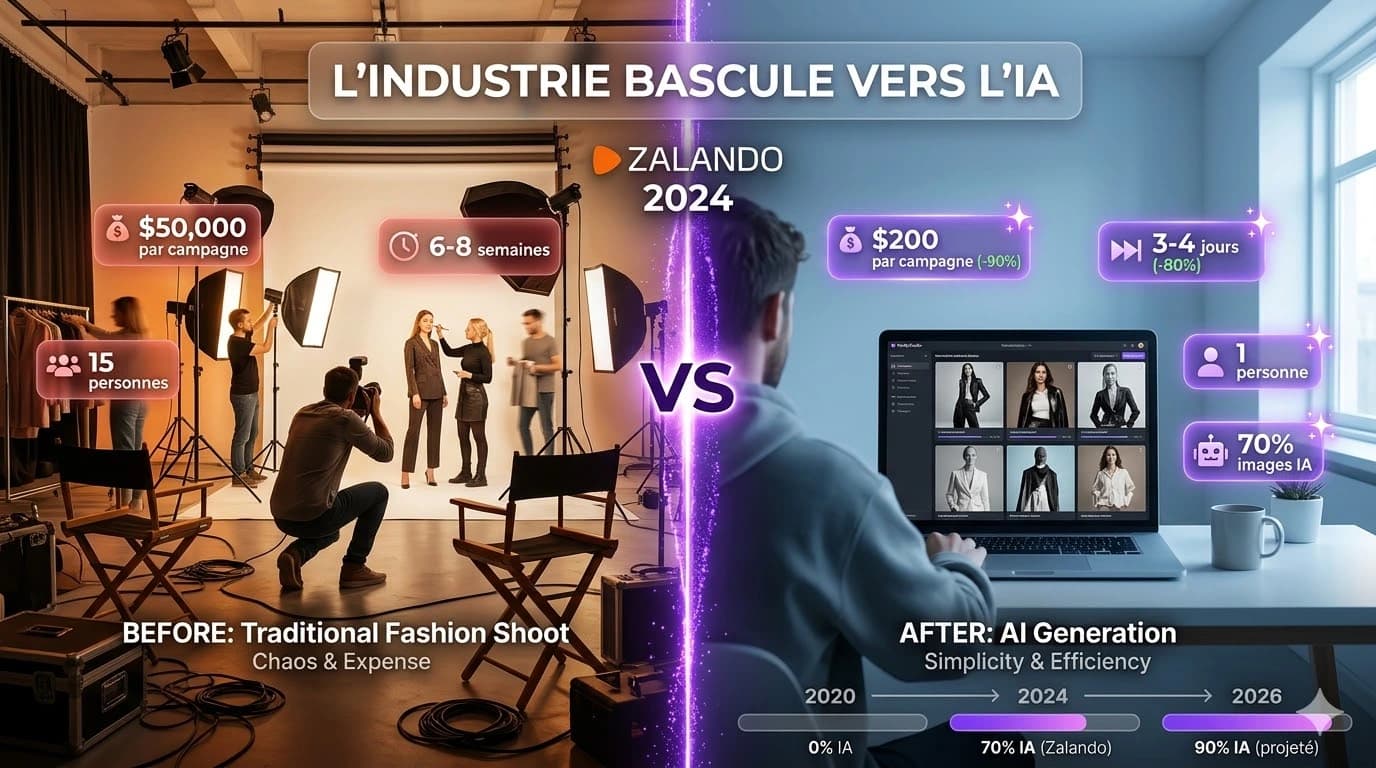 Étude de cas Zalando : réduction de 90% des coûts photo grâce à l'IA