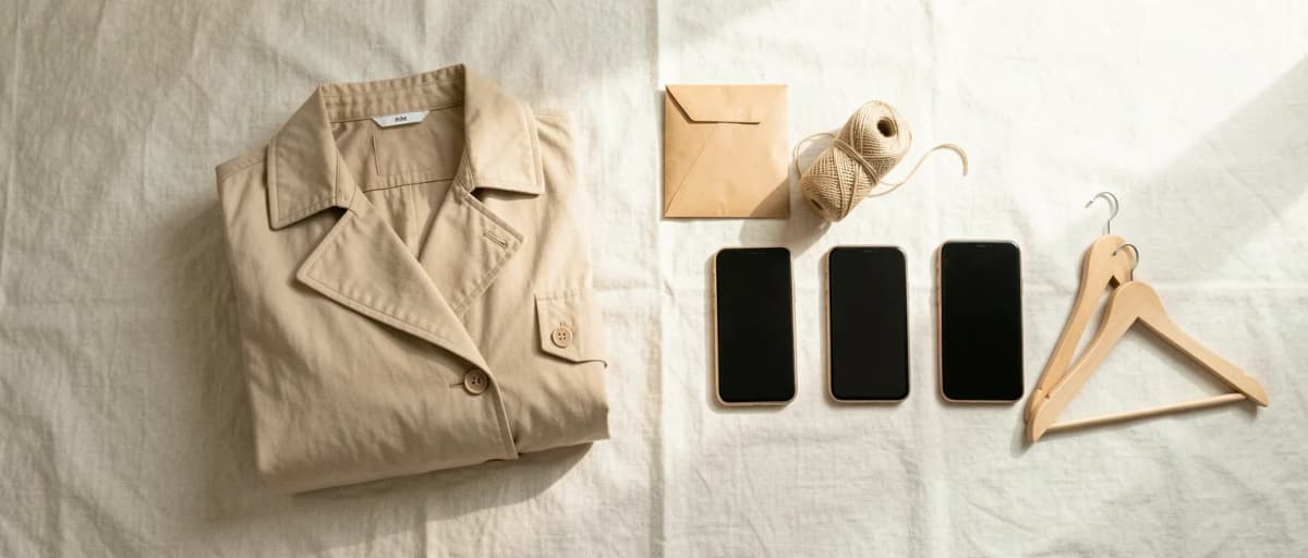 Une même série de photos de vêtements déclinée sur Depop, Vestiaire Collective et Vinted