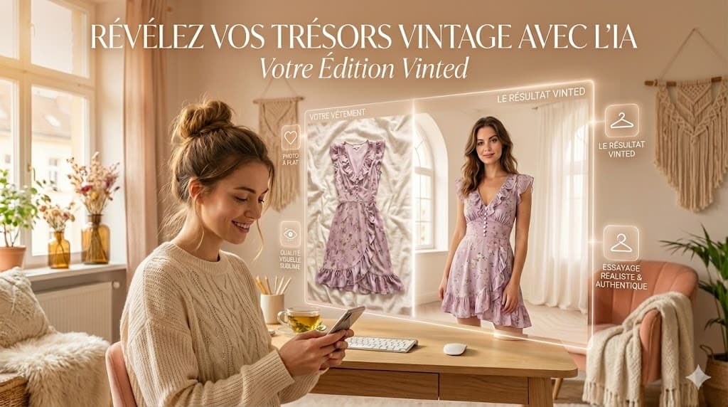 Photo Vinted avant après transformation IA